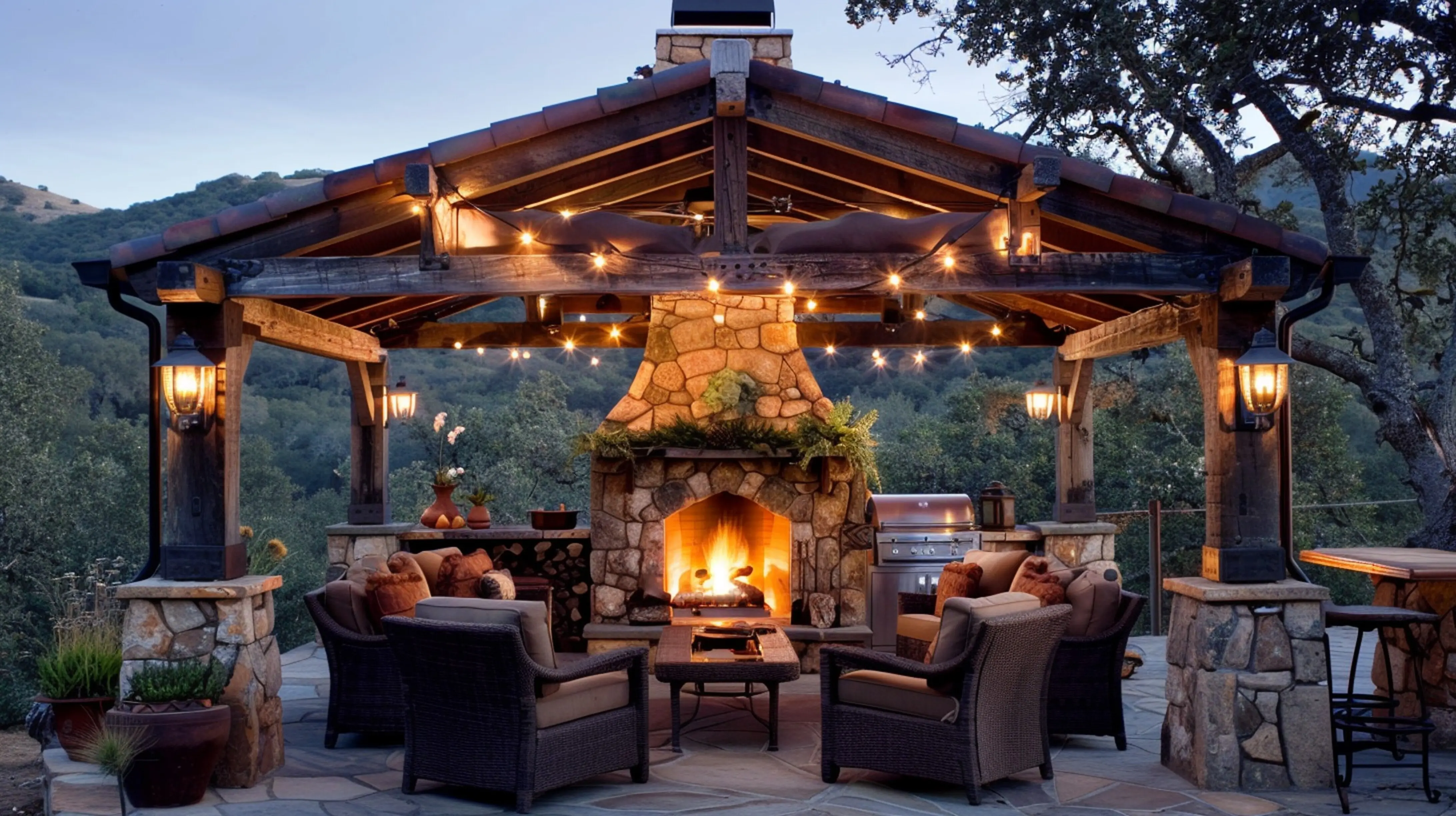 A fireplace with a sign reading 